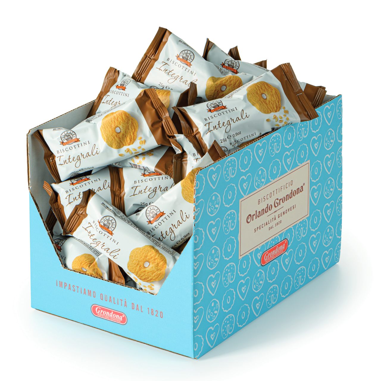 Scatola con Biscottini integrali duca d'alba 25g