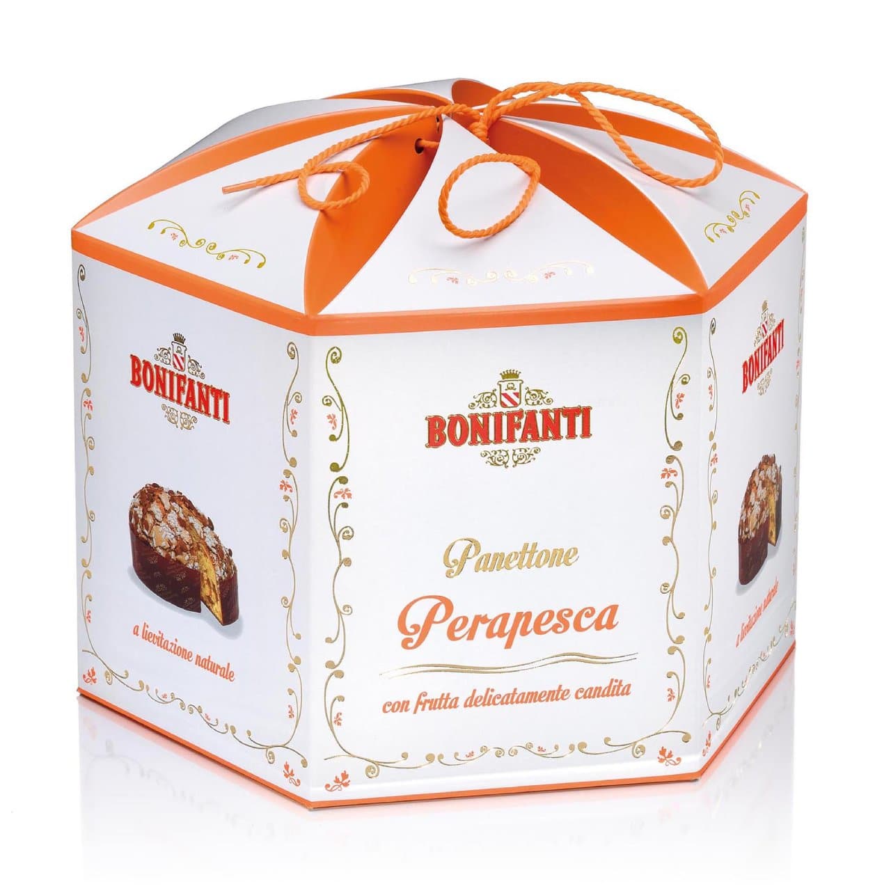 Scatola panettone pera e pesca corolla bonifanti 1kg