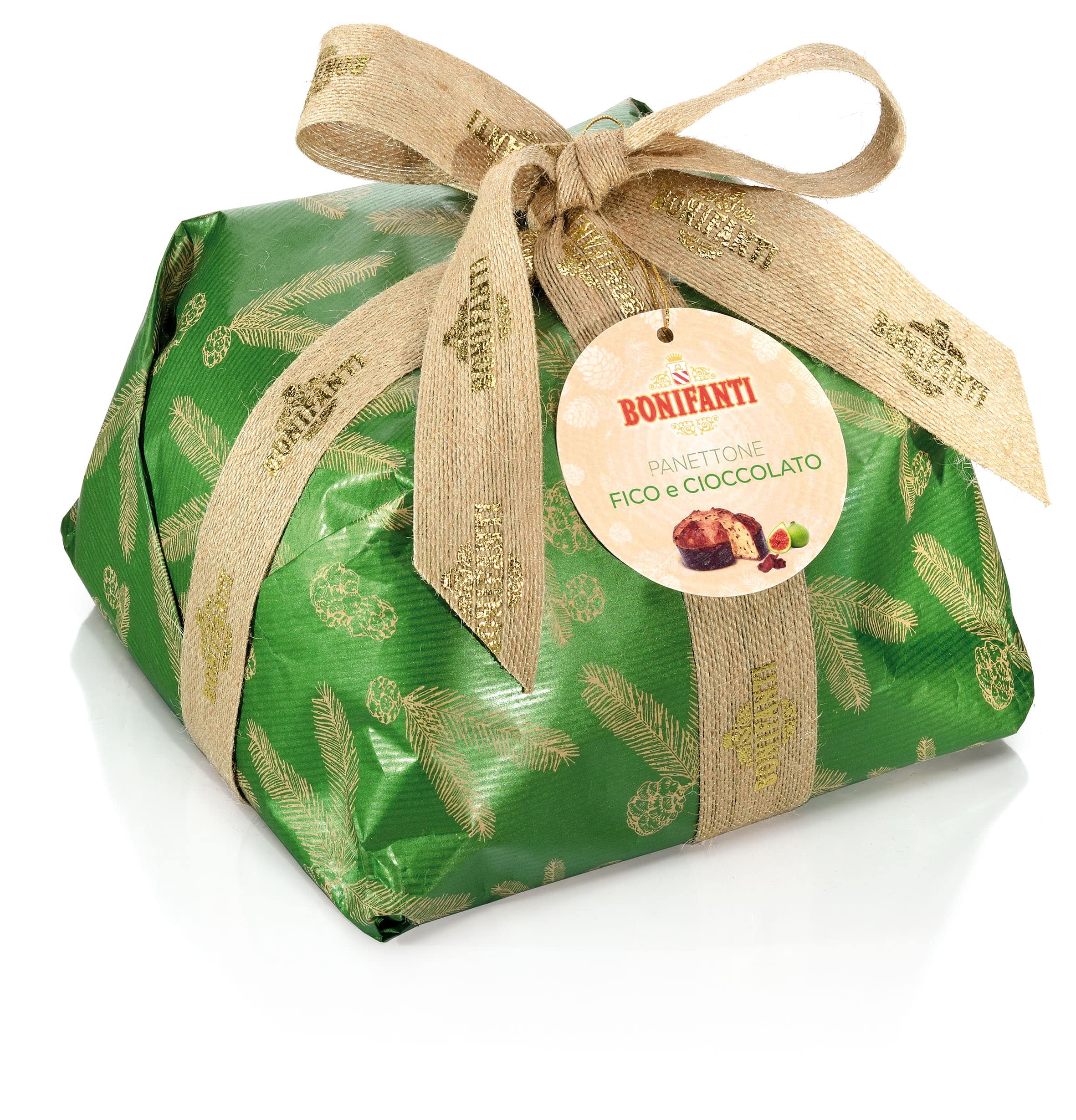 Incarto con panettone fico e cioccolato bonifanti